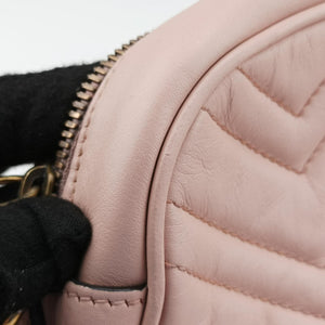 Pre-owned Gucci GG Marmont Pink Leather 447632 shoulderbag | stylenewstar