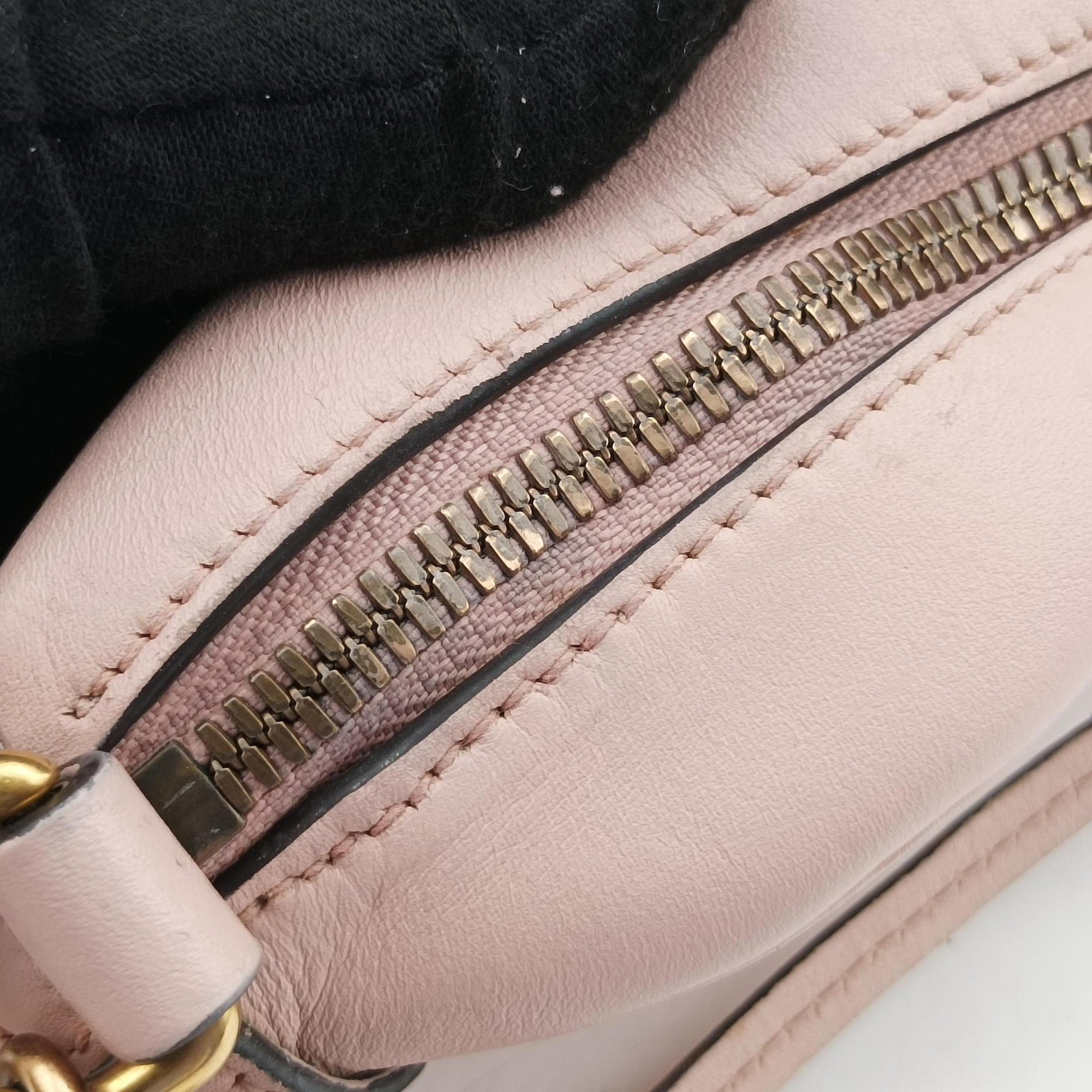 Pre-owned Gucci GG Marmont Pink Leather 447632 shoulderbag | stylenewstar