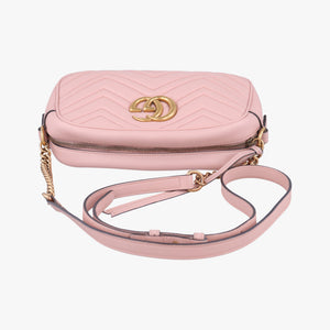 Pre-owned Gucci GG Marmont Pink Leather 447632 shoulderbag | stylenewstar