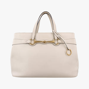 Pre-owned Gucci Bright Bit White Leather 319795 handbag | stylenewstar