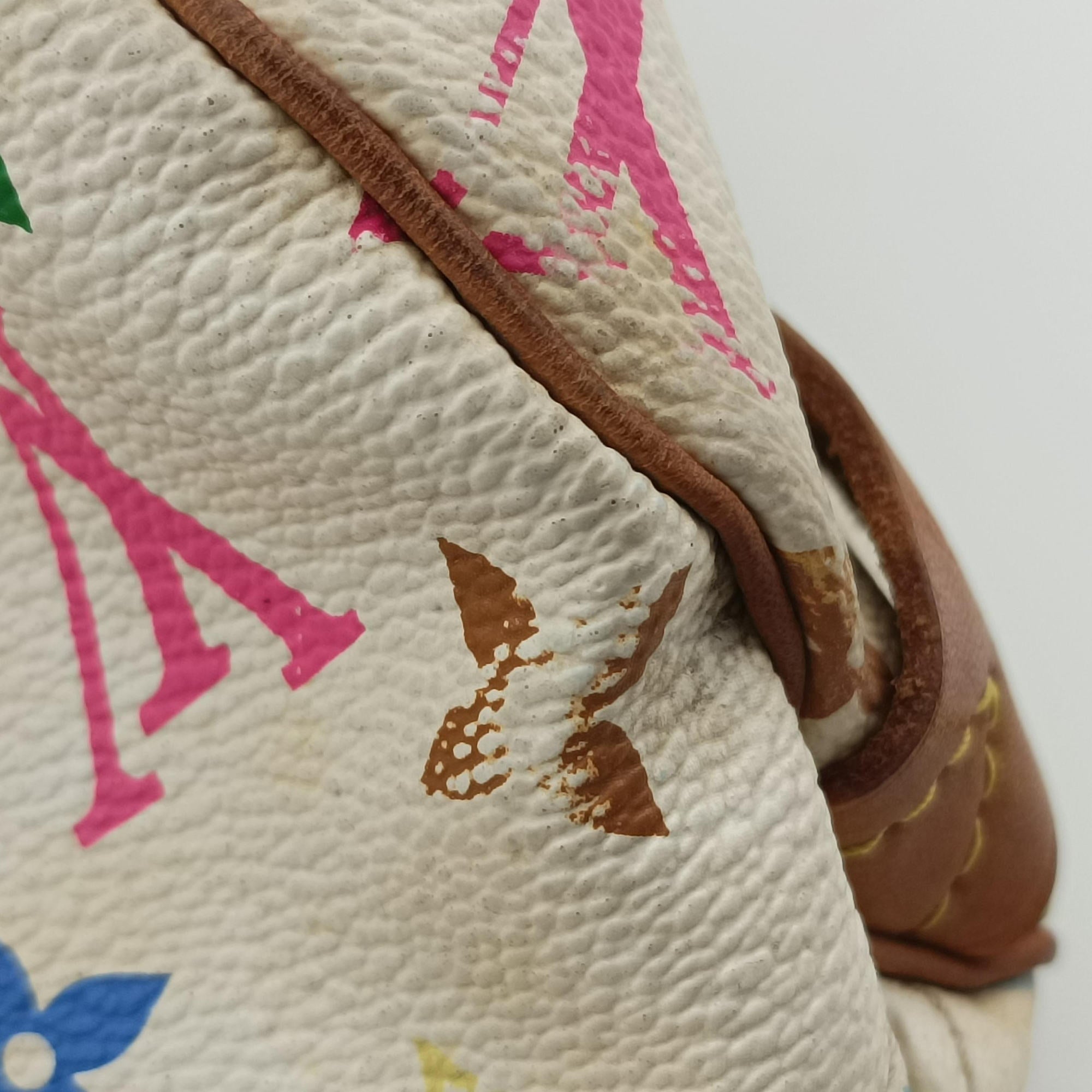 Pre-owned Louis Vuitton Speedy 30 white Monogram Multicolor M92643 handbag | stylenewstar