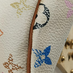 Pre-owned Louis Vuitton Speedy 30 white Monogram Multicolor M92643 handbag | stylenewstar