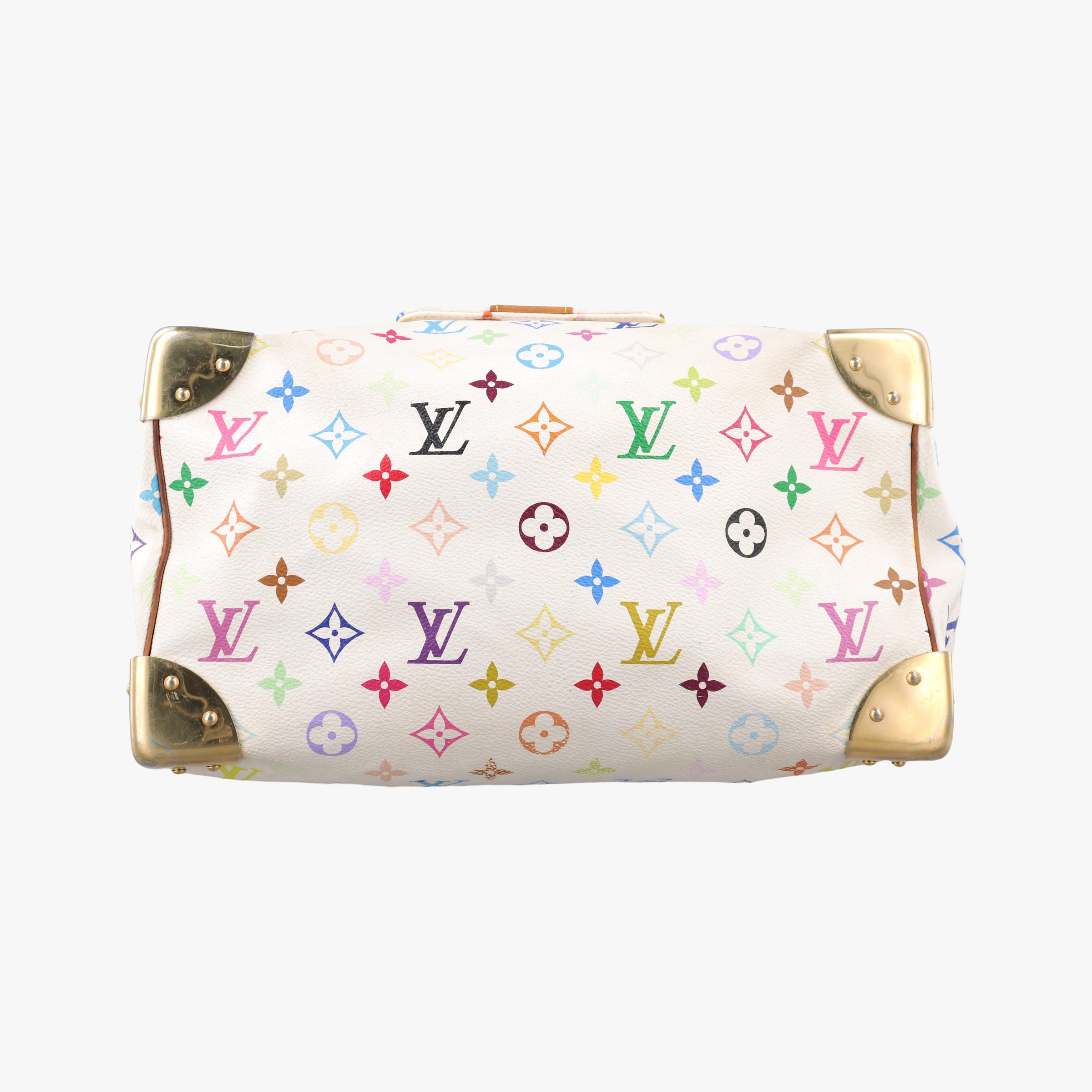 Pre-owned Louis Vuitton Speedy 30 white Monogram Multicolor M92643 handbag | stylenewstar