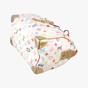 Pre-owned Louis Vuitton Speedy 30 white Monogram Multicolor M92643 handbag | stylenewstar