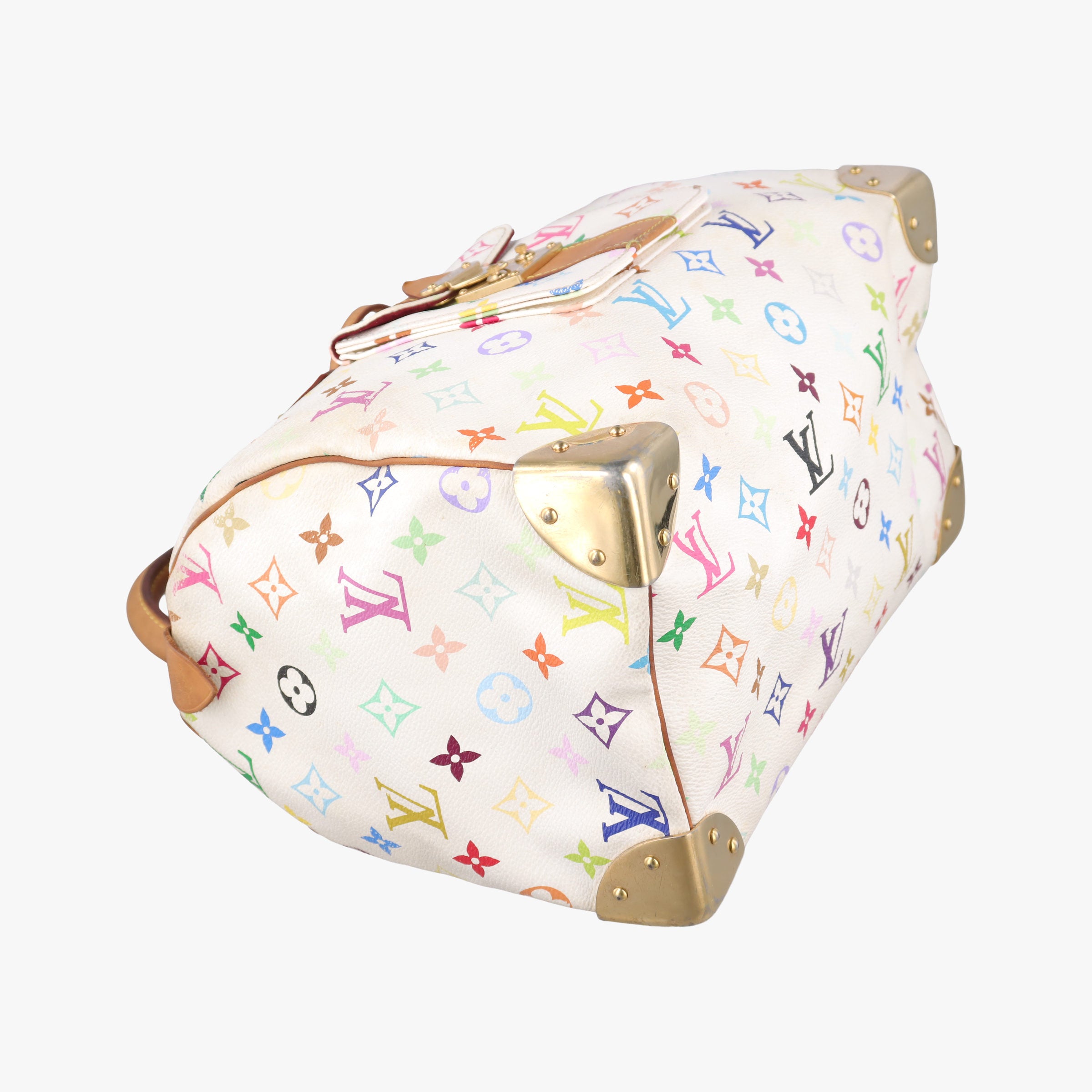 Pre-owned Louis Vuitton Speedy 30 white Monogram Multicolor M92643 handbag | stylenewstar