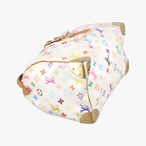 Pre-owned Louis Vuitton Speedy 30 white Monogram Multicolor M92643 handbag | stylenewstar