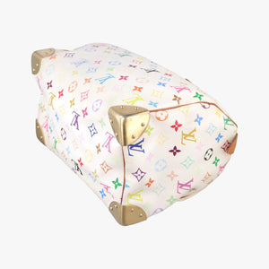 Pre-owned Louis Vuitton Speedy 30 white Monogram Multicolor M92643 handbag | stylenewstar