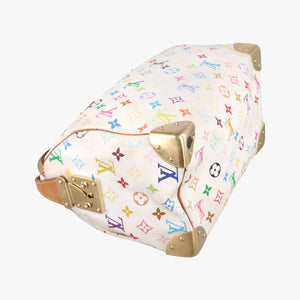 Pre-owned Louis Vuitton Speedy 30 white Monogram Multicolor M92643 handbag | stylenewstar