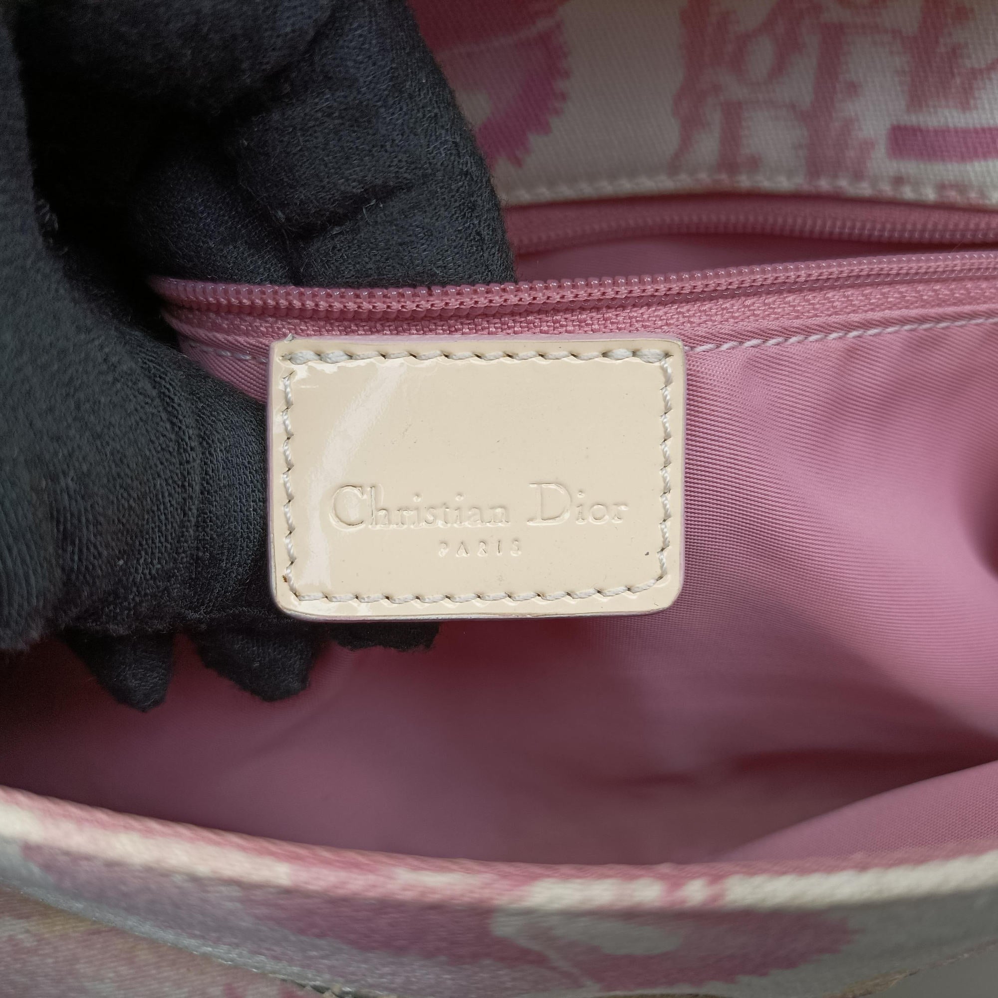 Pre-owned Christian Dior Cherry Blossom Flower Baguette White×Multicolour canvas  shoulderbag | stylenewstar