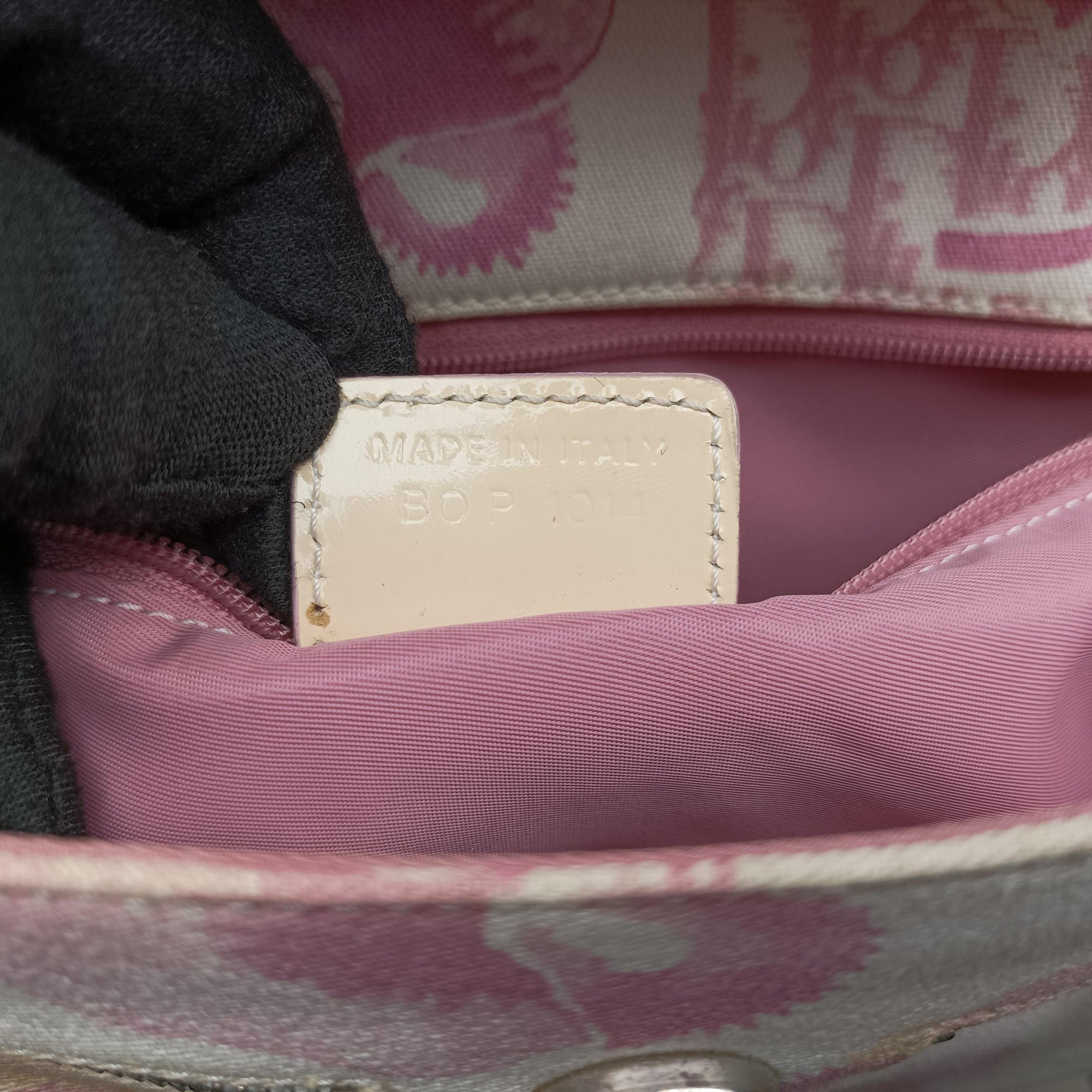 Pre-owned Christian Dior Cherry Blossom Flower Baguette White×Multicolour canvas  shoulderbag | stylenewstar
