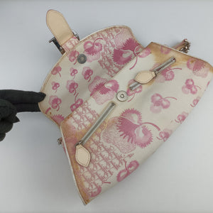 Pre-owned Christian Dior Cherry Blossom Flower Baguette White×Multicolour canvas  shoulderbag | stylenewstar