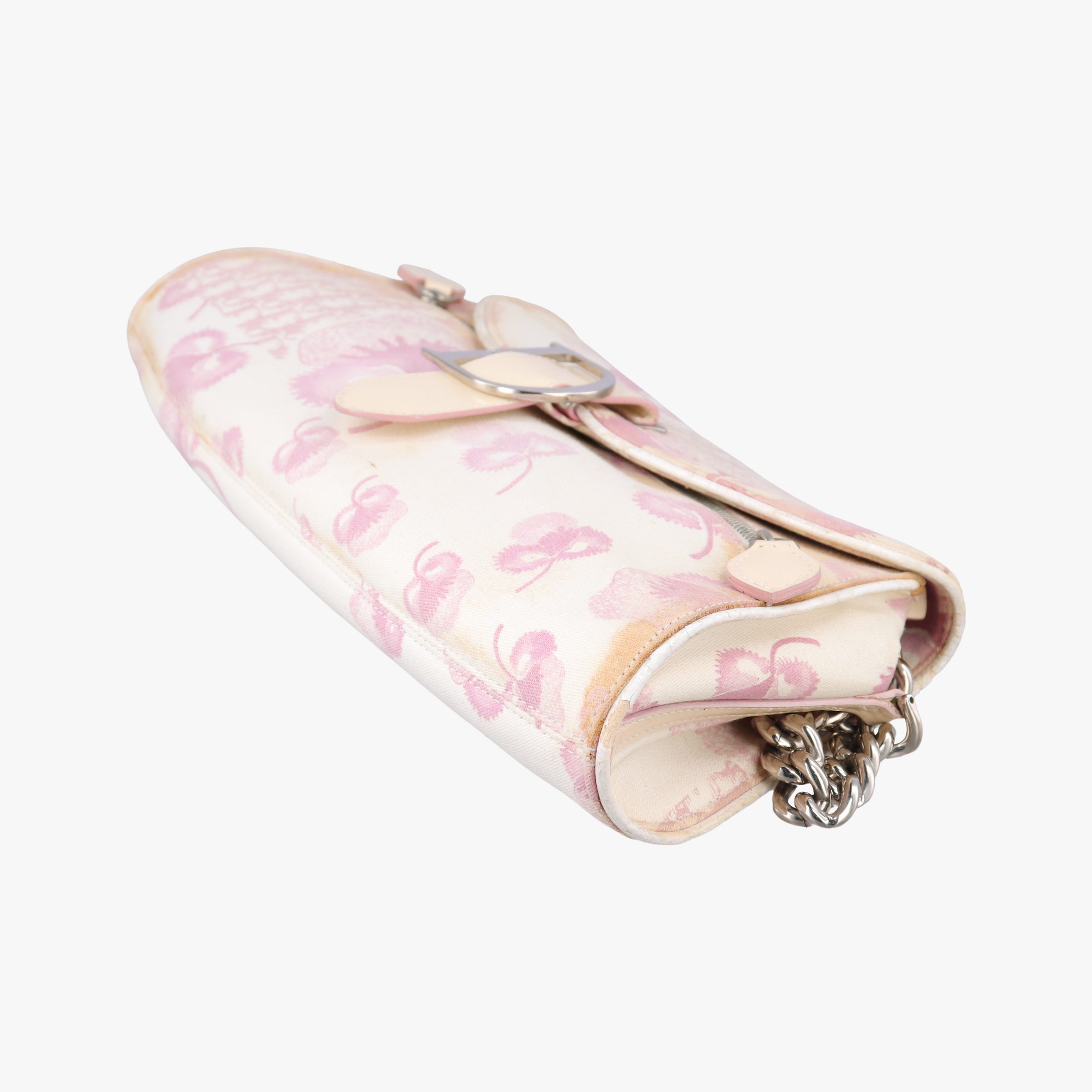 Pre-owned Christian Dior Cherry Blossom Flower Baguette White×Multicolour canvas  shoulderbag | stylenewstar