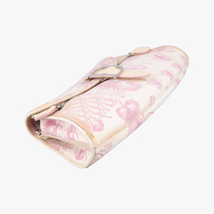 Pre-owned Christian Dior Cherry Blossom Flower Baguette White×Multicolour canvas  shoulderbag | stylenewstar