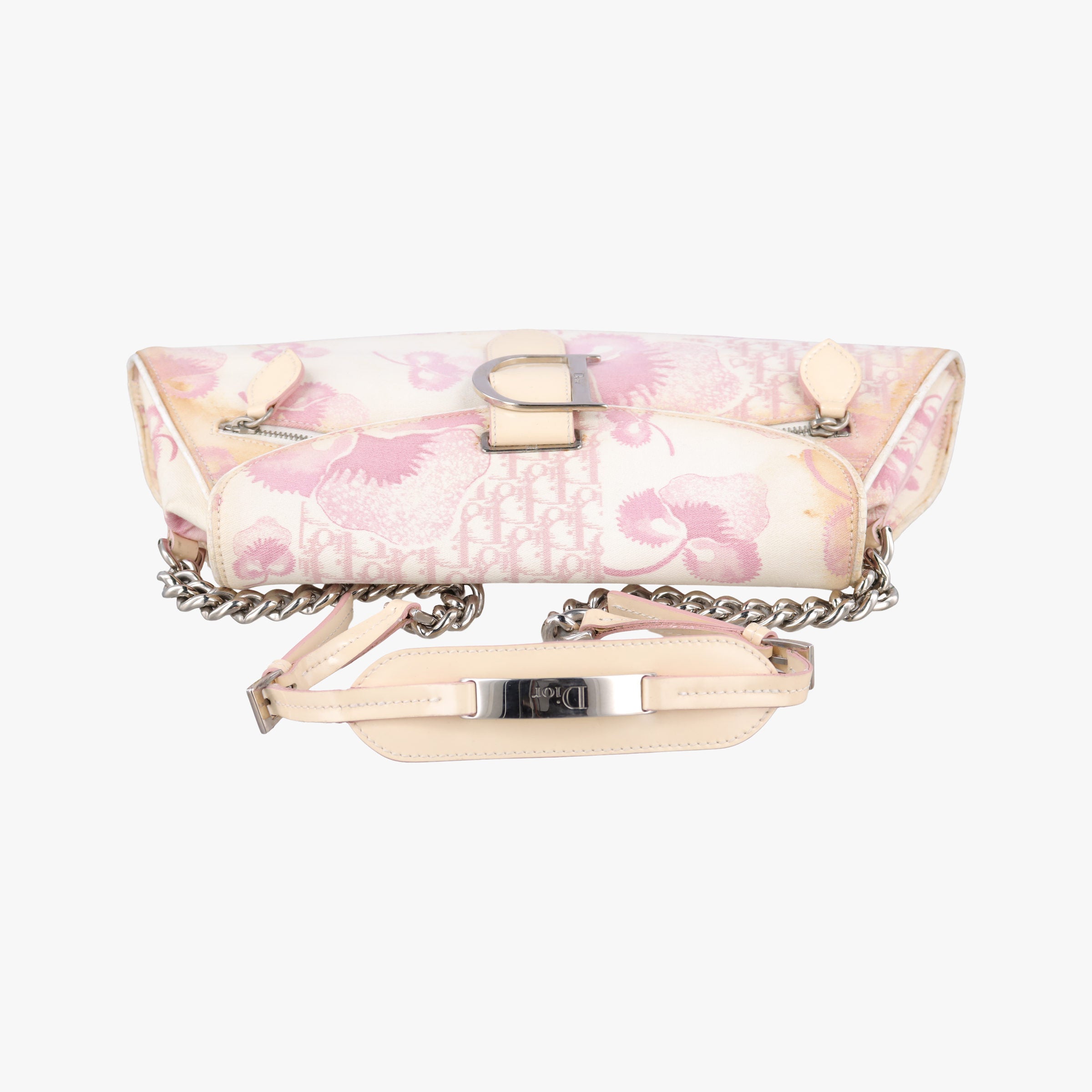Pre-owned Christian Dior Cherry Blossom Flower Baguette White×Multicolour canvas  shoulderbag | stylenewstar