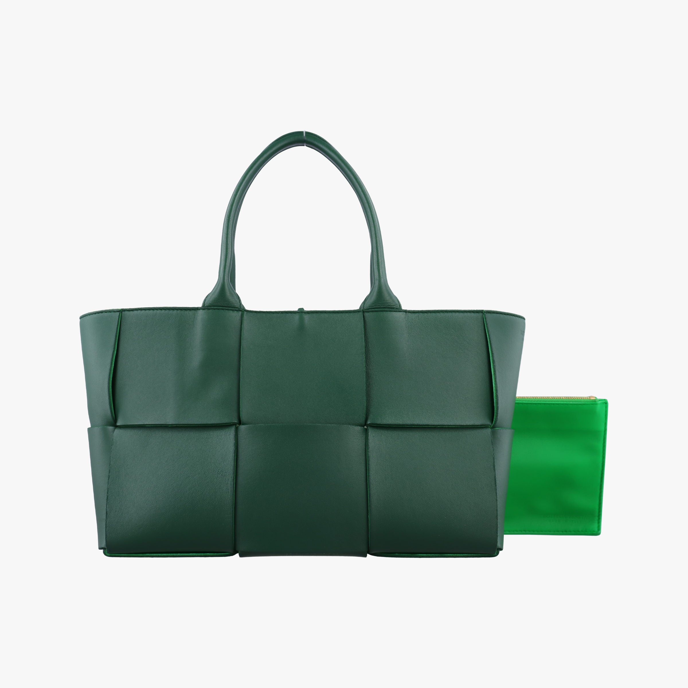 Pre-owned Bottega Veneta THE ARCO Tote Green lambskin  handbag | stylenewstar
