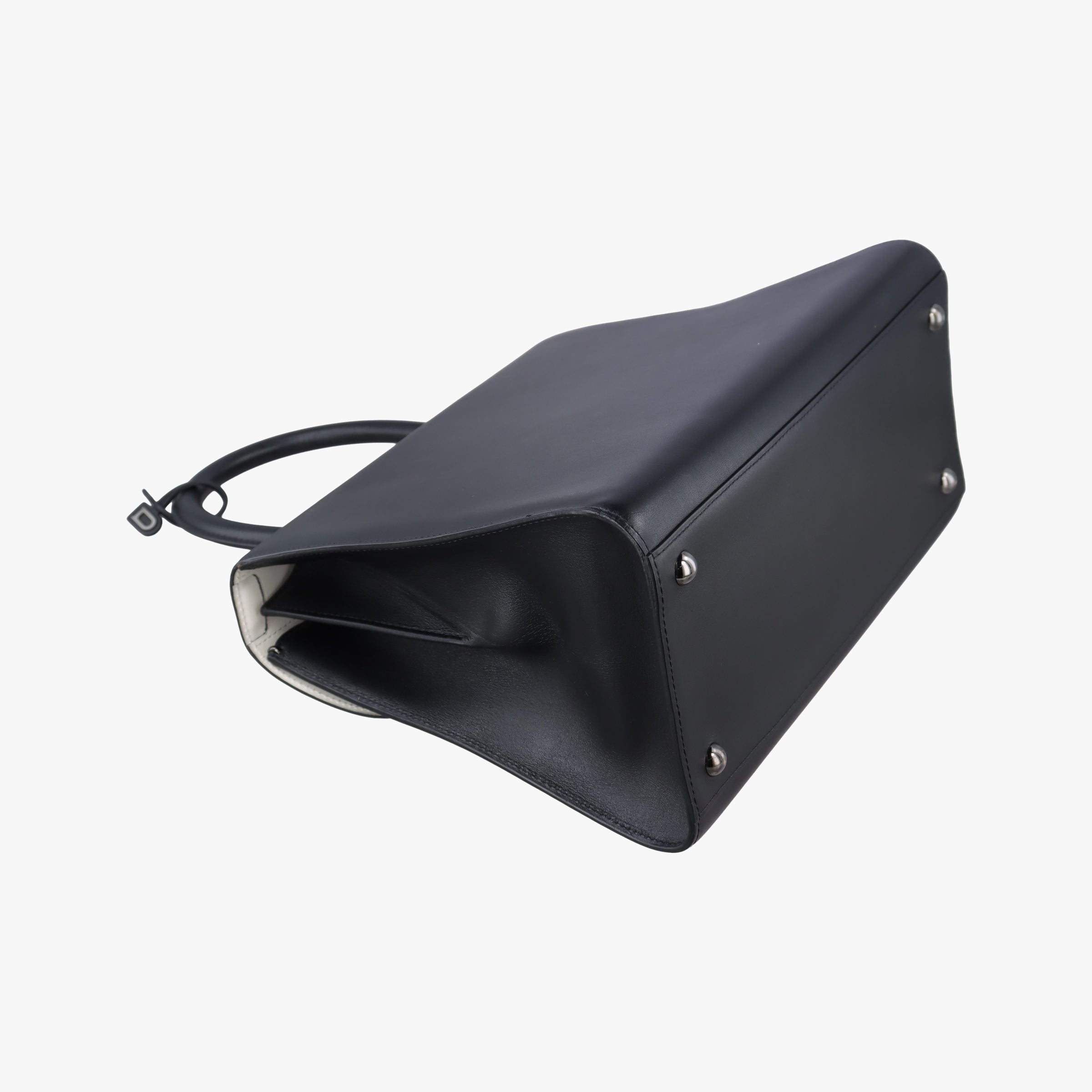 Vintage Delvaux Brillant Black × ivory Leather × patent leather  shoulderbag | stylenewstar