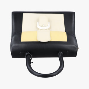 Vintage Delvaux Brillant Black × ivory Leather × patent leather  shoulderbag | stylenewstar