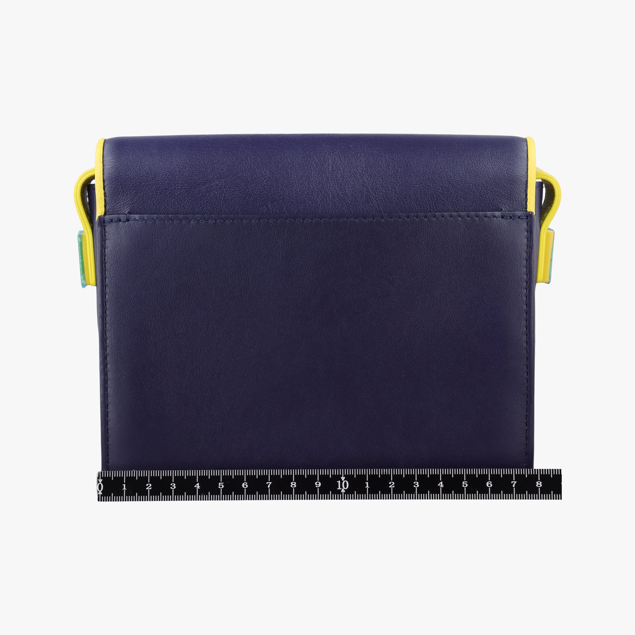 Pre-owned Delvaux Madame Navy × Yellow × Green Leather  shoulderbag | stylenewstar