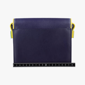 Pre-owned Delvaux Madame Navy × Yellow × Green Leather  shoulderbag | stylenewstar