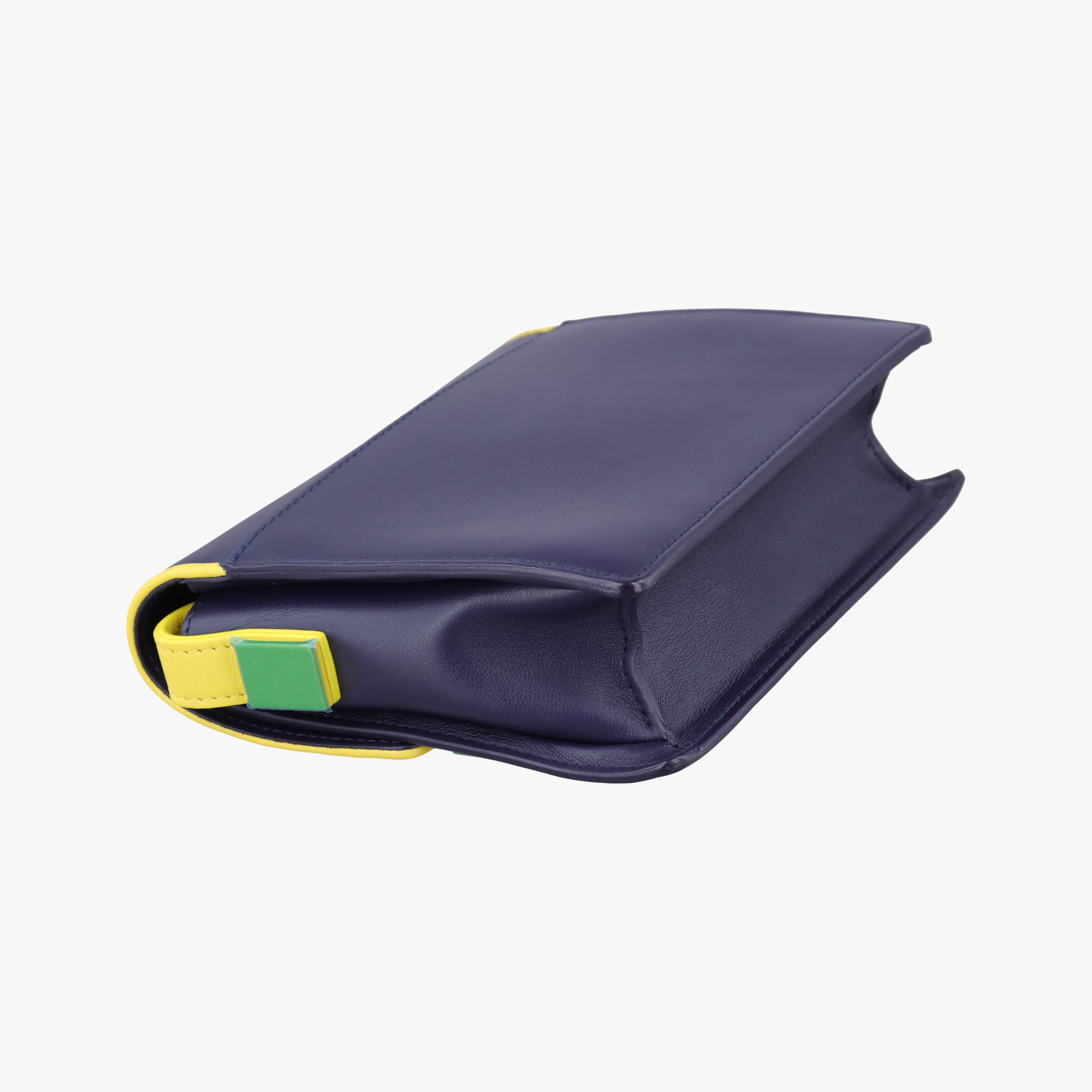 Pre-owned Delvaux Madame Navy × Yellow × Green Leather  shoulderbag | stylenewstar