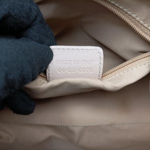 Pre-owned Christian Dior Romantic Trotter Beige x White PVC coated canvas x velour  handbag | stylenewstar