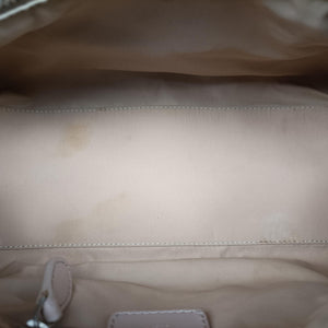 Pre-owned Christian Dior Romantic Trotter Beige x White PVC coated canvas x velour  handbag | stylenewstar