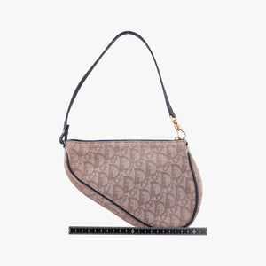 Secondhand Christian Dior Saddle Navy × Beige Pink Jacquard  handbag | stylenewstar