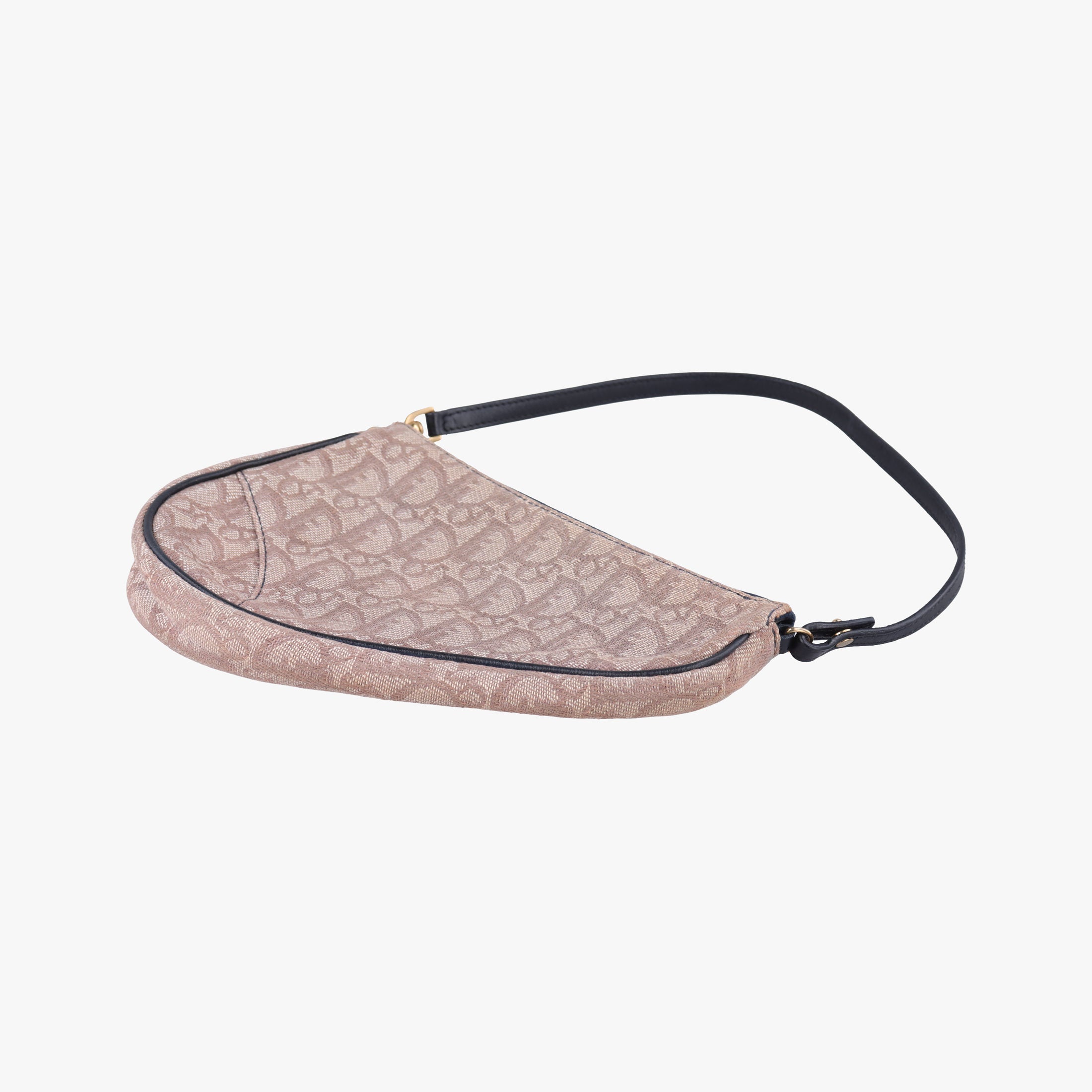 Secondhand Christian Dior Saddle Navy × Beige Pink Jacquard  handbag | stylenewstar