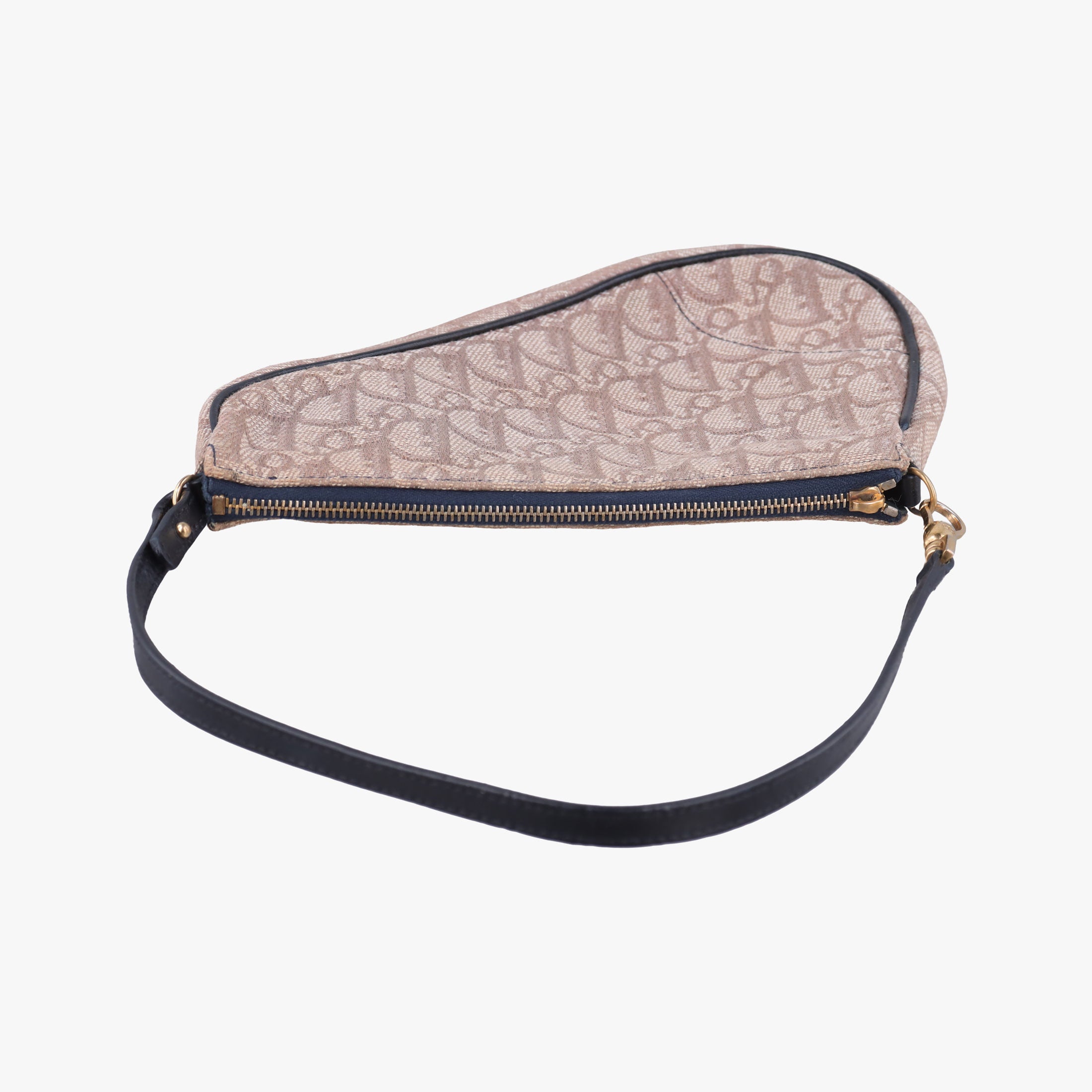 Secondhand Christian Dior Saddle Navy × Beige Pink Jacquard  handbag | stylenewstar