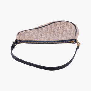 Secondhand Christian Dior Saddle Navy × Beige Pink Jacquard  handbag | stylenewstar