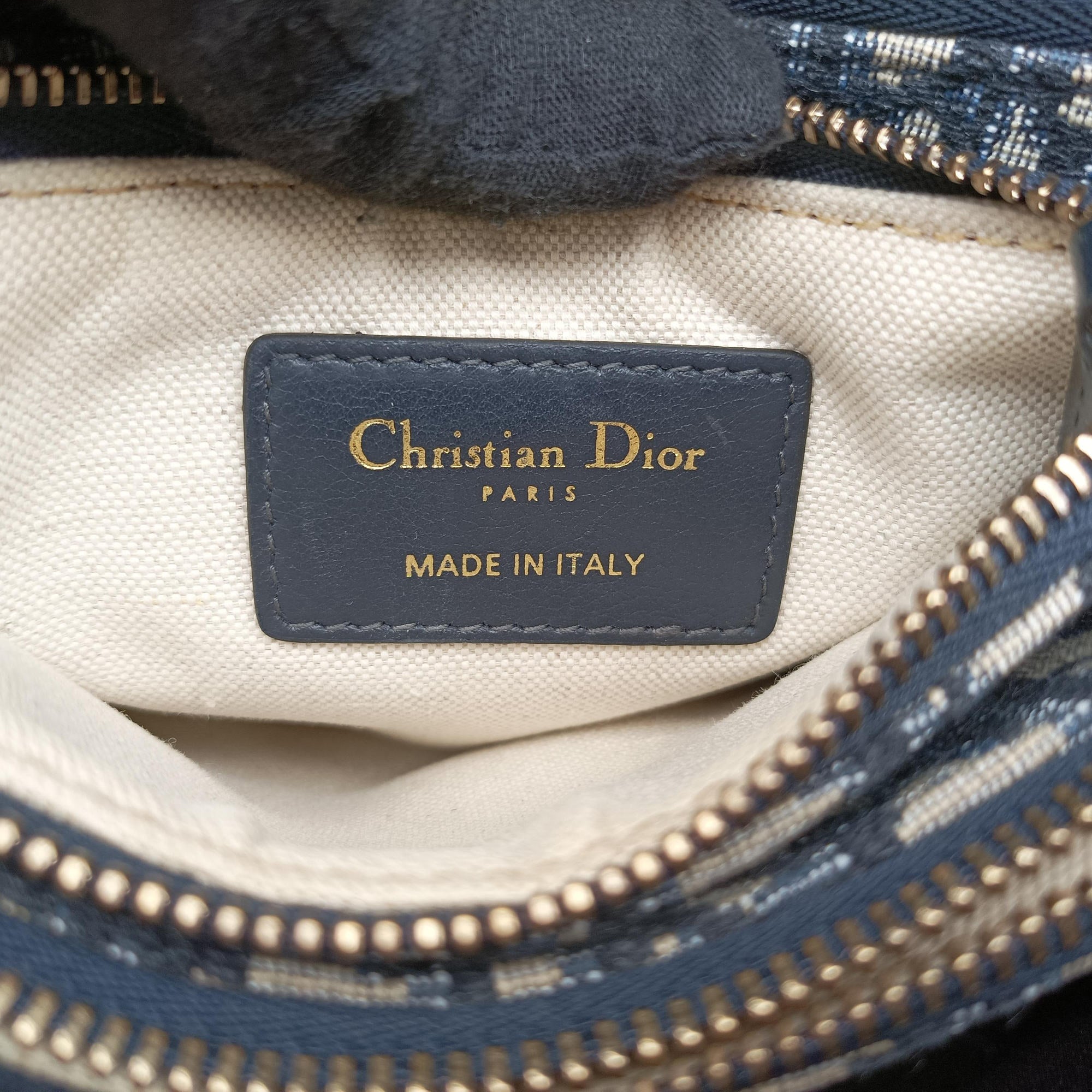 Pre-owned Christian Dior Saddle Navy×Gray Jacquard  shoulderbag | stylenewstar