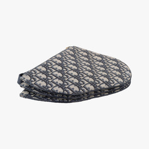 Pre-owned Christian Dior Saddle Navy×Gray Jacquard  shoulderbag | stylenewstar