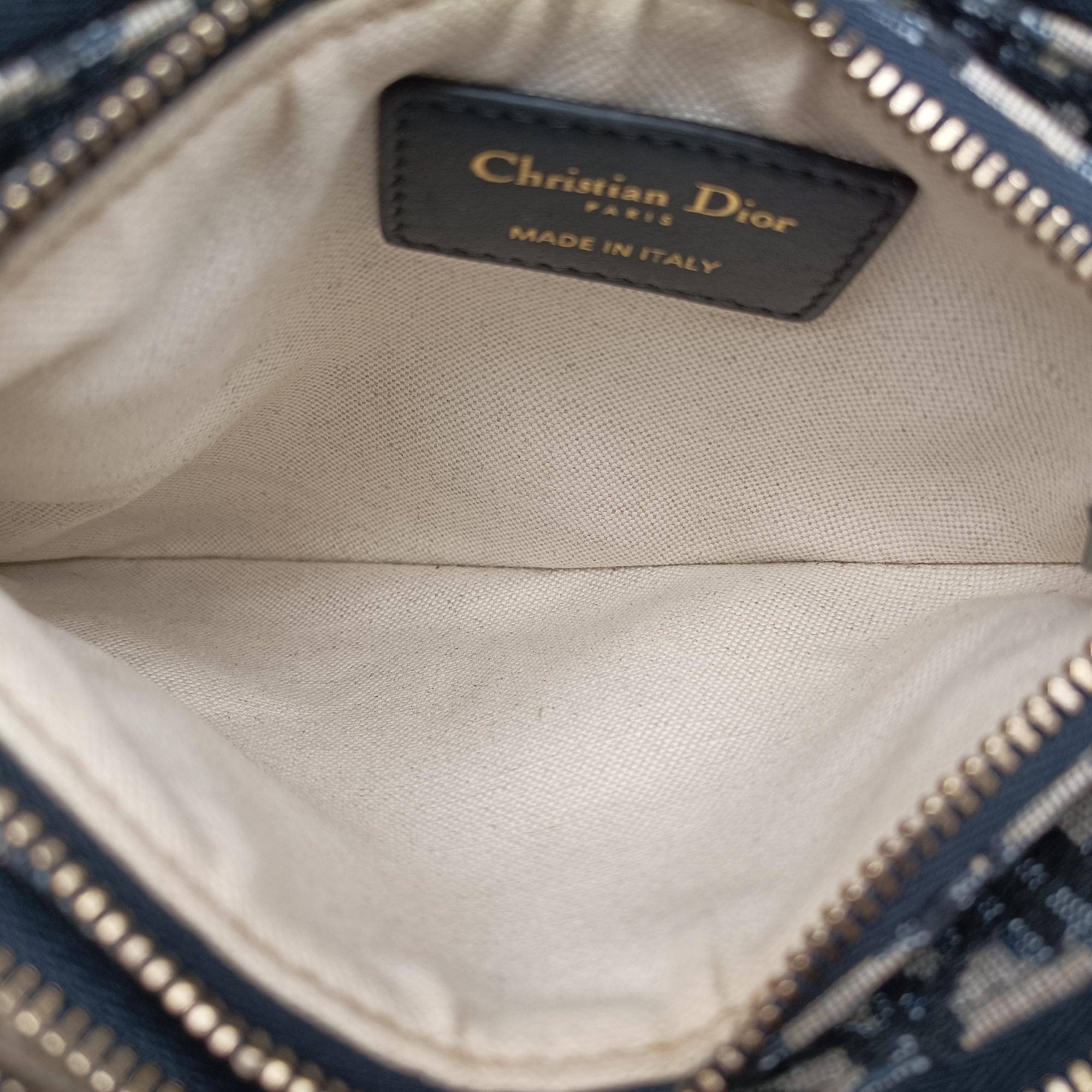 Pre-owned Christian Dior Saddle Navy×Gray Jacquard  shoulderbag | stylenewstar