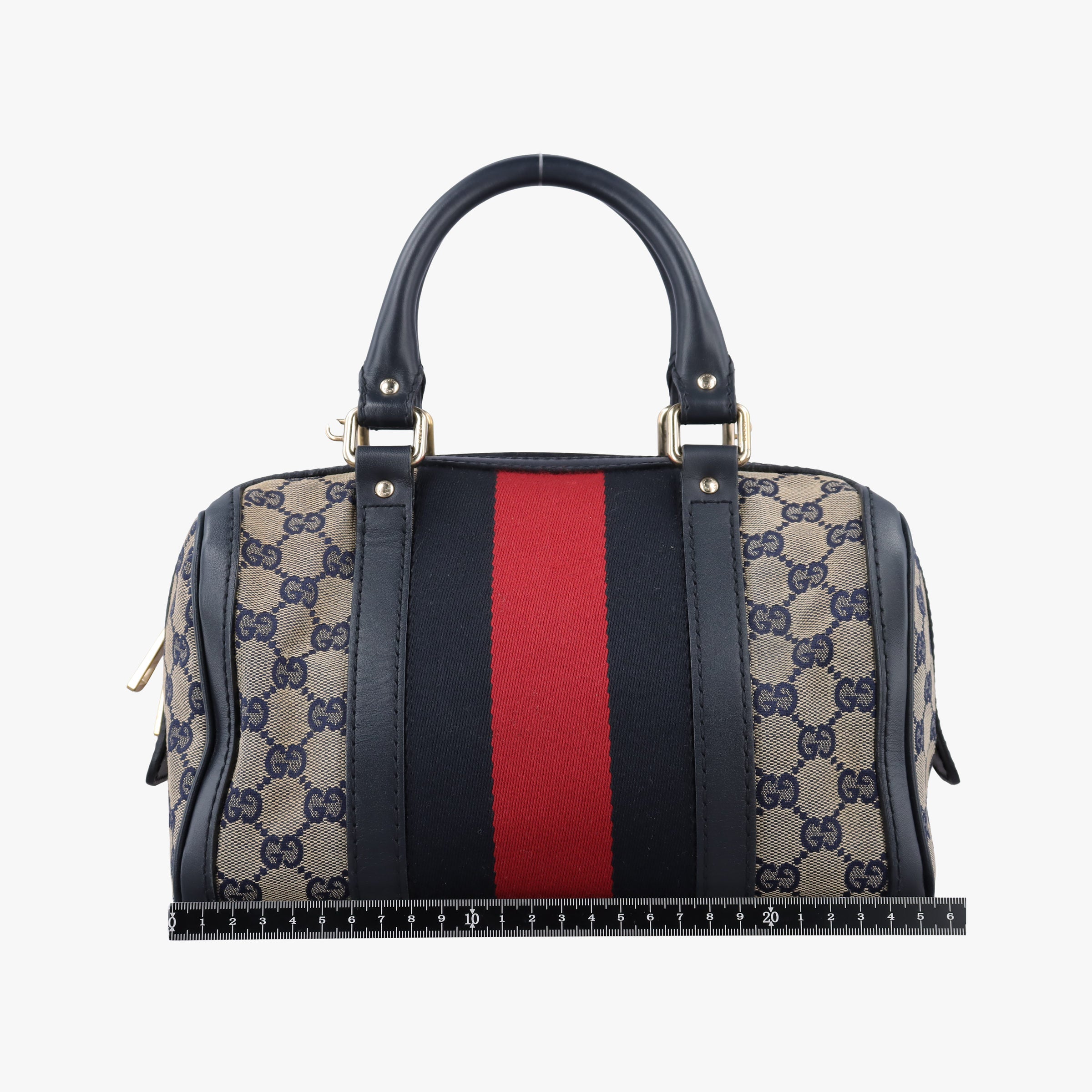Secondhand Gucci Sherry Line navy×red×beige Canvas×Leather 269876 shoulderbag | stylenewstar