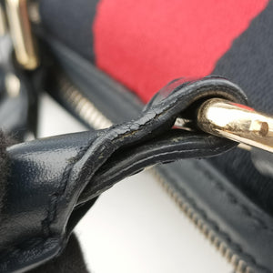 Secondhand Gucci Sherry Line navy×red×beige Canvas×Leather 269876 shoulderbag | stylenewstar