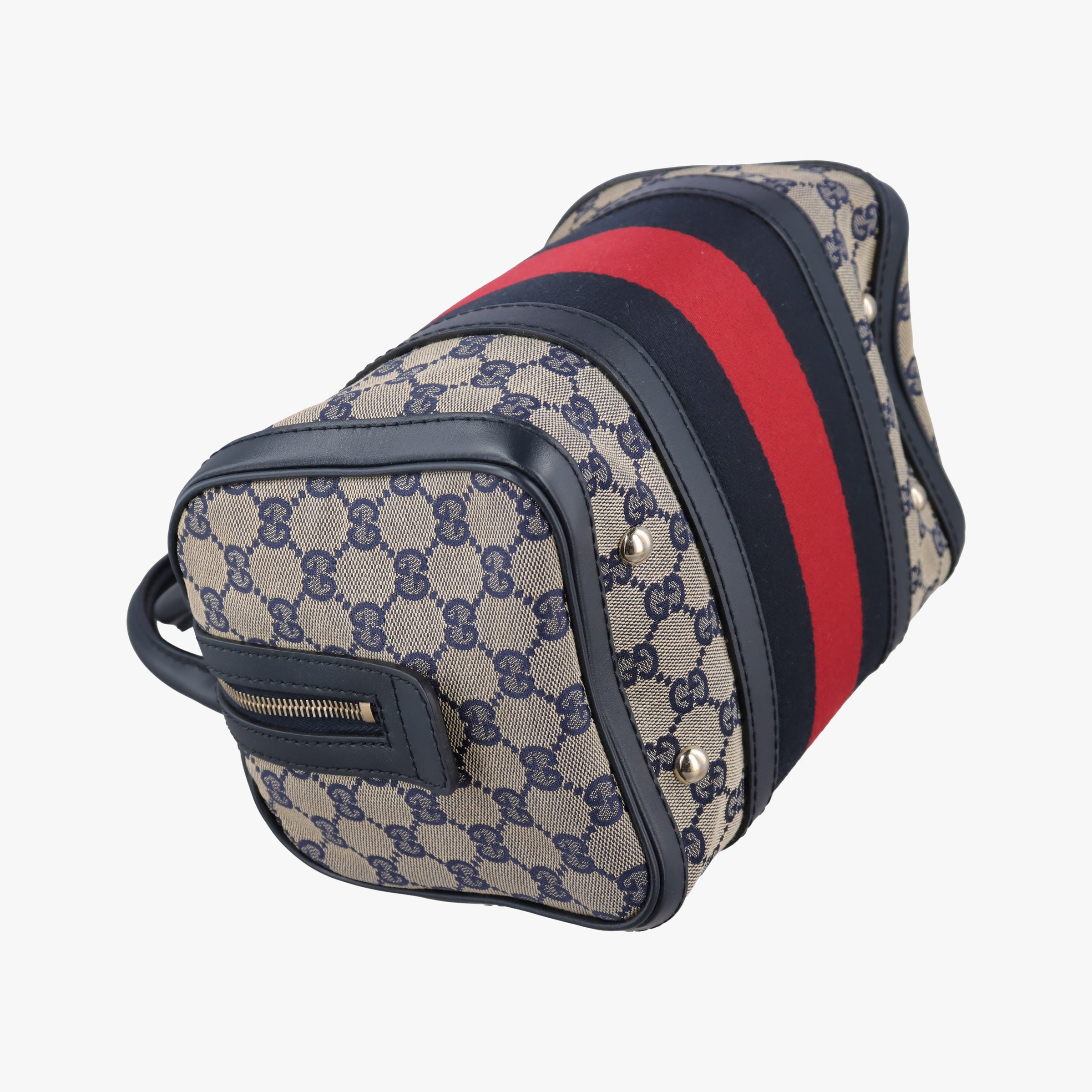 Secondhand Gucci Sherry Line navy×red×beige Canvas×Leather 269876 shoulderbag | stylenewstar