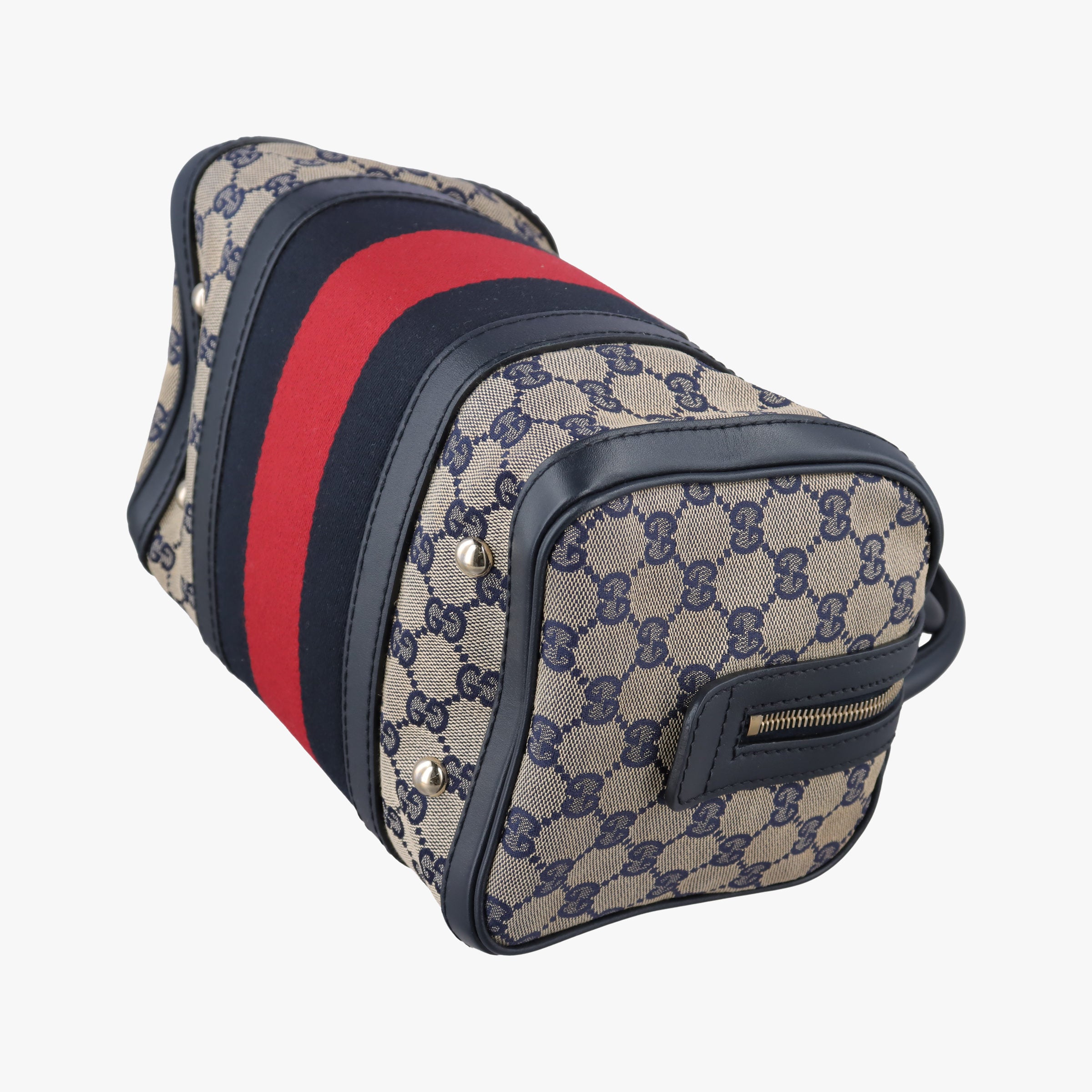 Secondhand Gucci Sherry Line navy×red×beige Canvas×Leather 269876 shoulderbag | stylenewstar