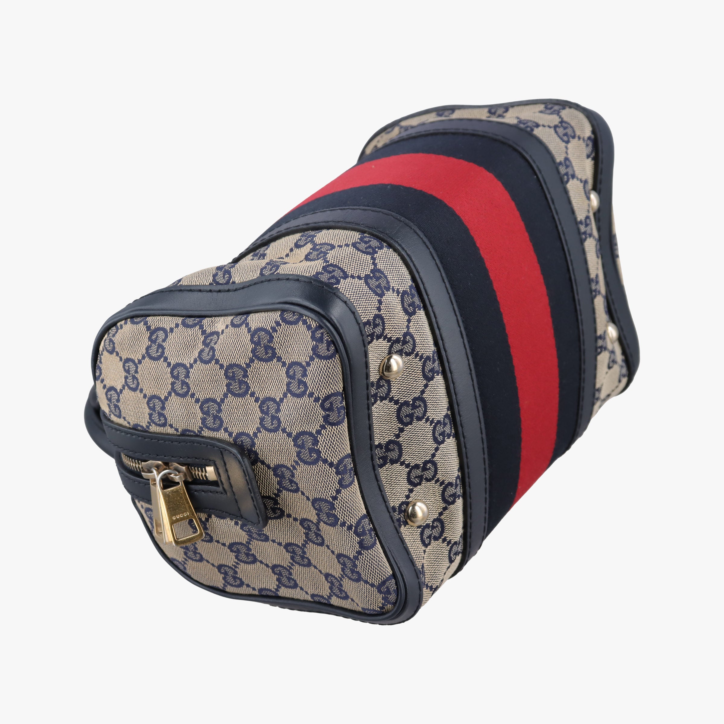 Secondhand Gucci Sherry Line navy×red×beige Canvas×Leather 269876 shoulderbag | stylenewstar
