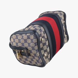 Secondhand Gucci Sherry Line navy×red×beige Canvas×Leather 269876 shoulderbag | stylenewstar