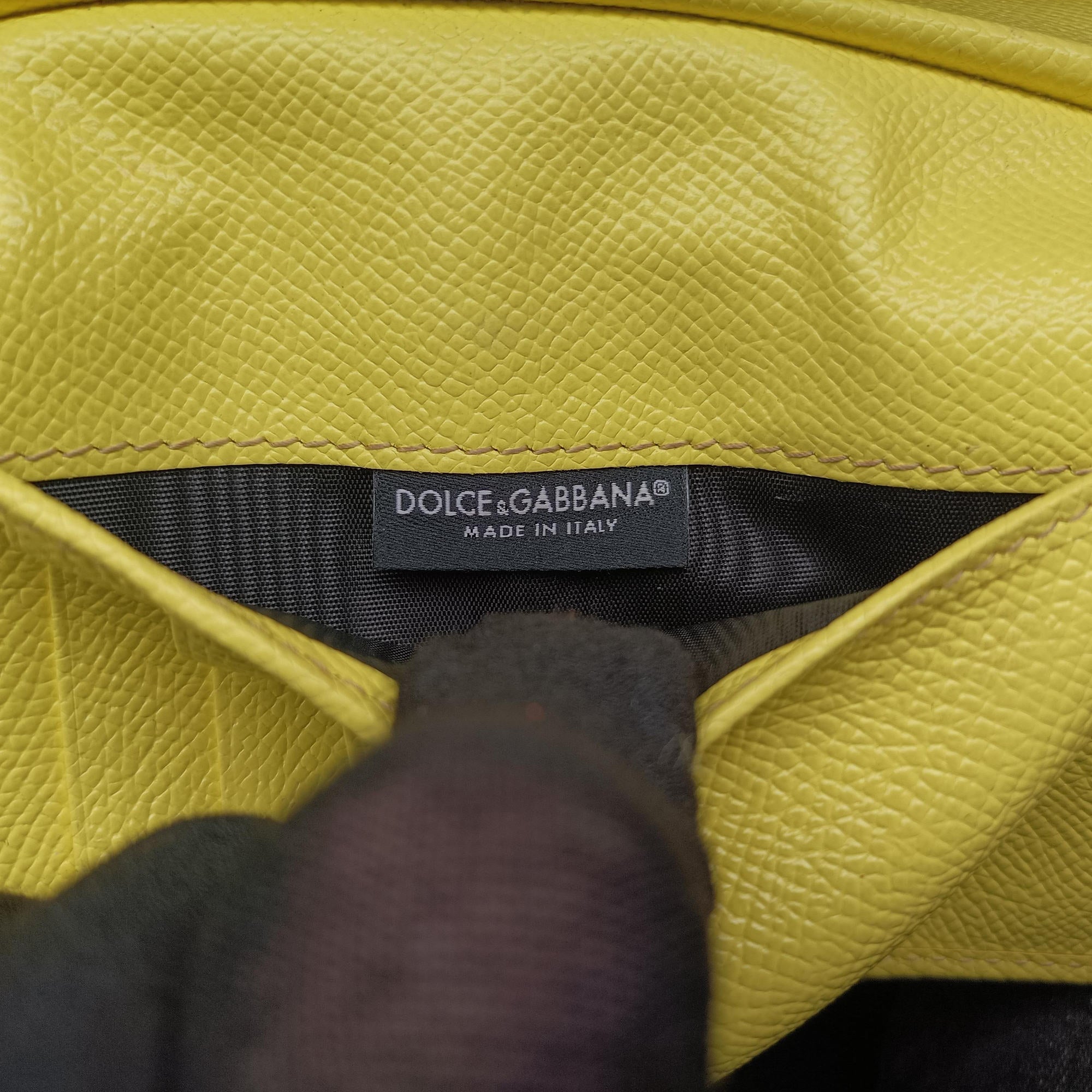 Pre-owned Dolce & Gabbana SICILY Yellow Leather  shoulderbag | stylenewstar