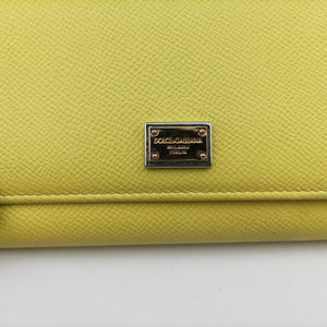 Pre-owned Dolce & Gabbana SICILY Yellow Leather  shoulderbag | stylenewstar