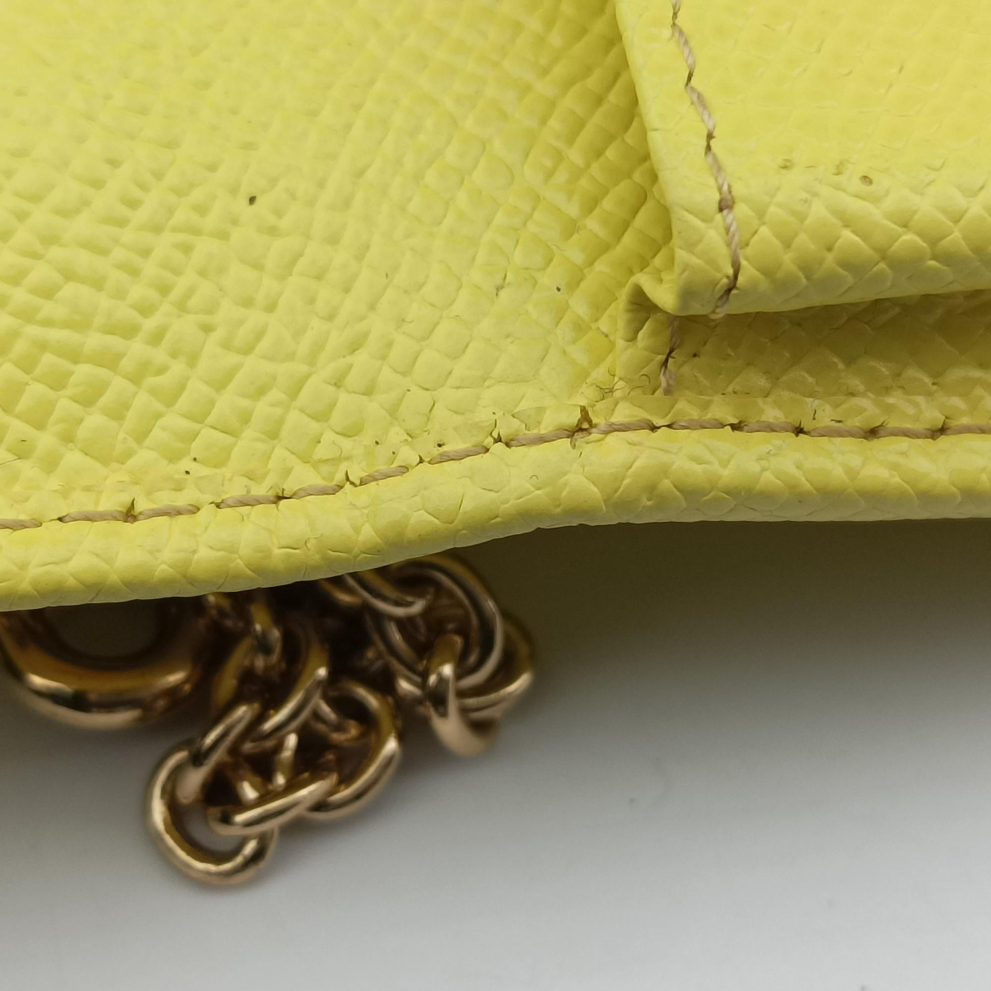 Pre-owned Dolce & Gabbana SICILY Yellow Leather  shoulderbag | stylenewstar