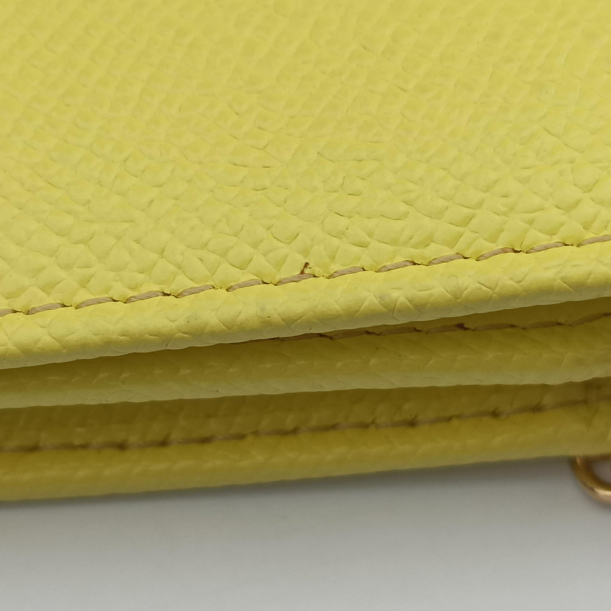 Pre-owned Dolce & Gabbana SICILY Yellow Leather  shoulderbag | stylenewstar