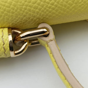 Pre-owned Dolce & Gabbana SICILY Yellow Leather  shoulderbag | stylenewstar