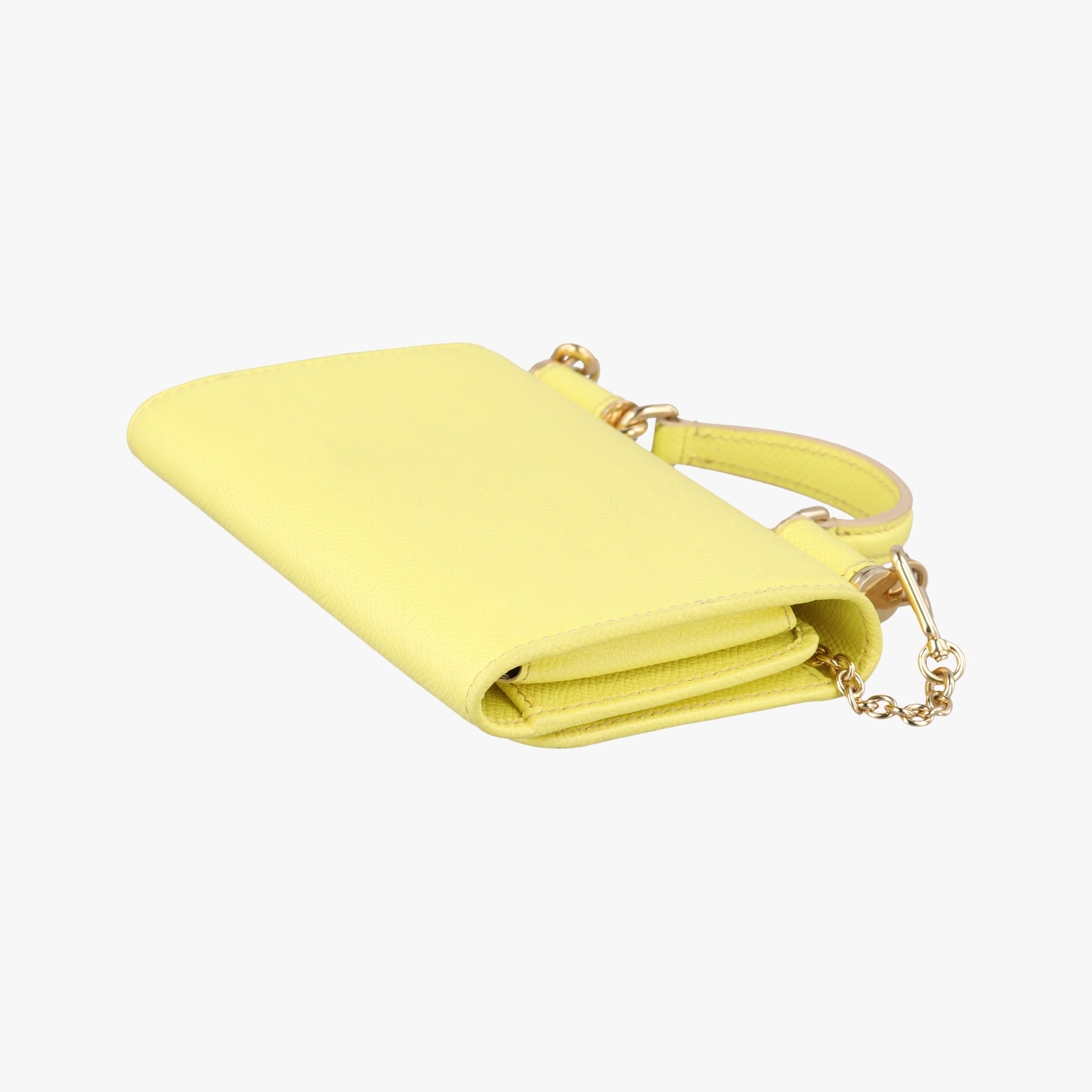 Pre-owned Dolce & Gabbana SICILY Yellow Leather  shoulderbag | stylenewstar
