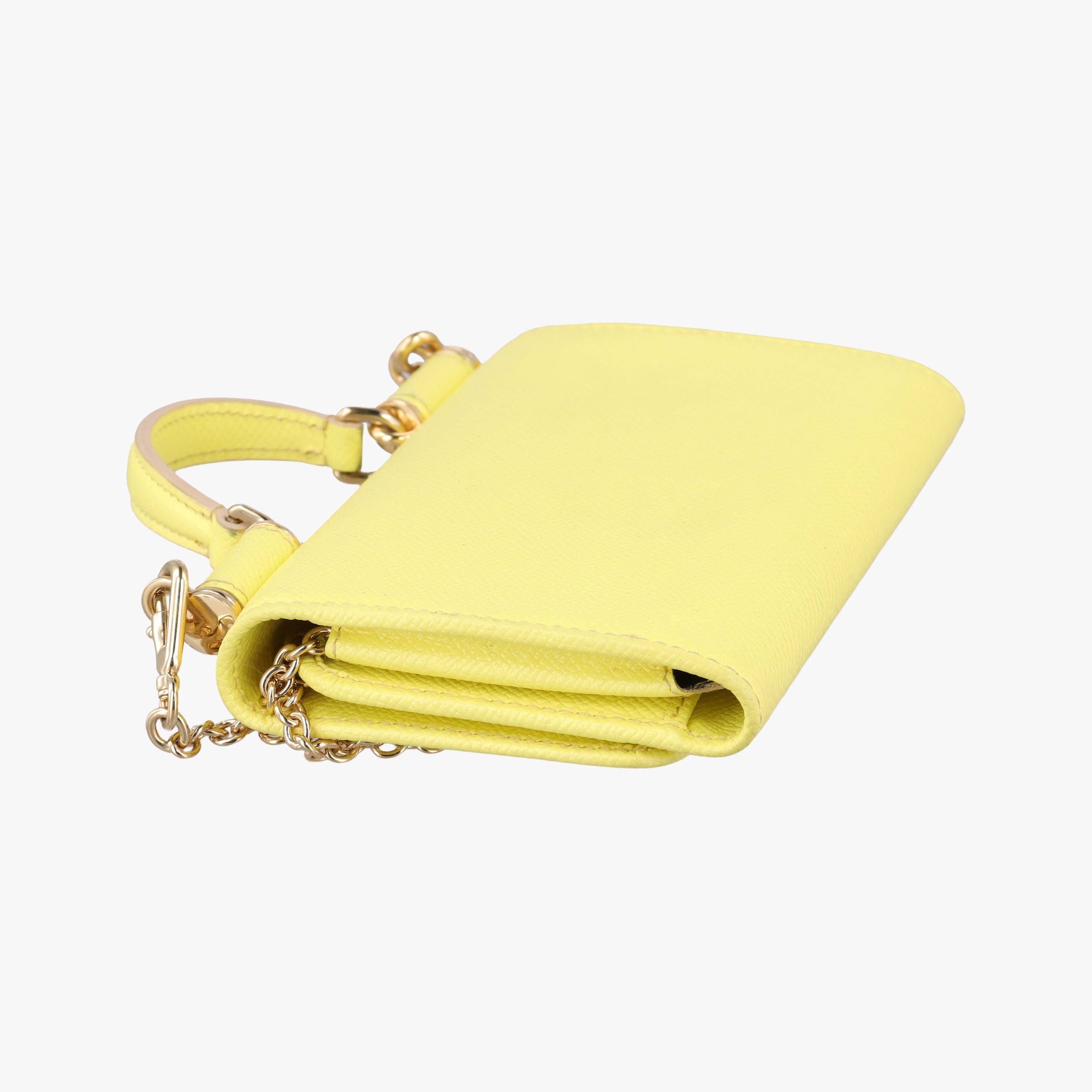 Pre-owned Dolce & Gabbana SICILY Yellow Leather  shoulderbag | stylenewstar