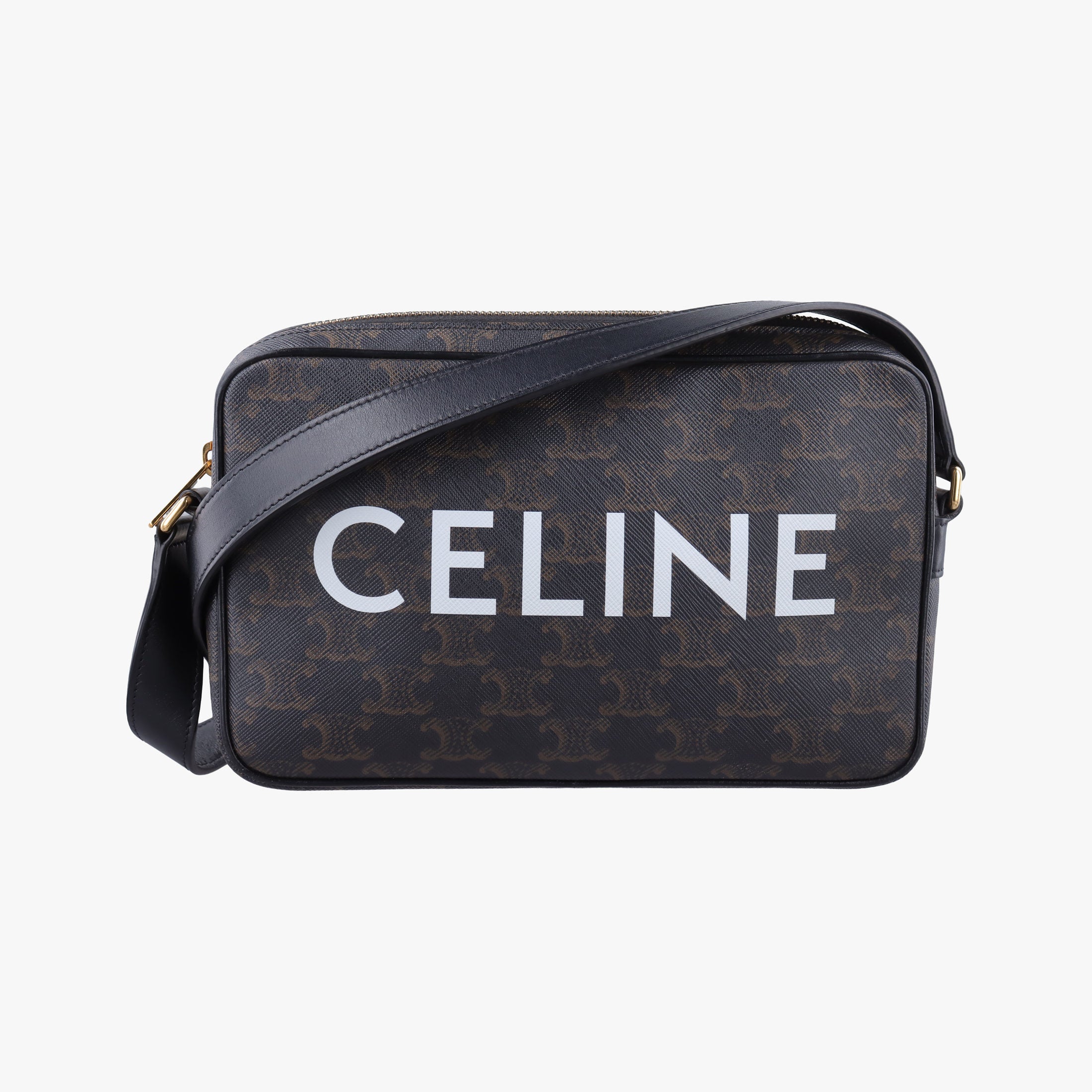 Pre-owned Celine Medium Triomphe Messenger Brown PVC coated canvas  shoulderbag | stylenewstar