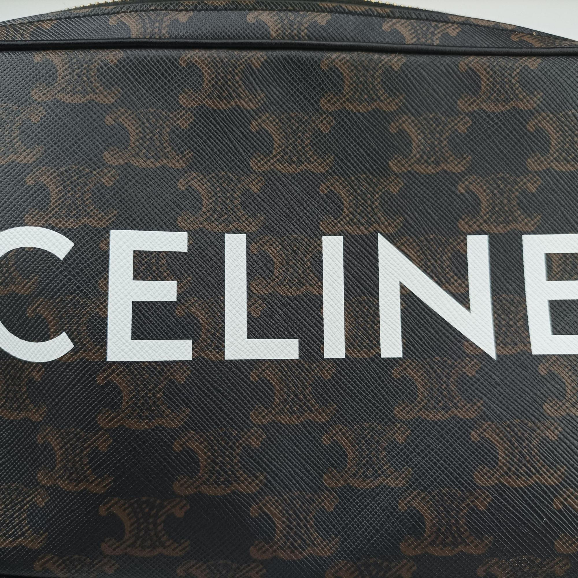 Pre-owned Celine Medium Triomphe Messenger Brown PVC coated canvas  shoulderbag | stylenewstar