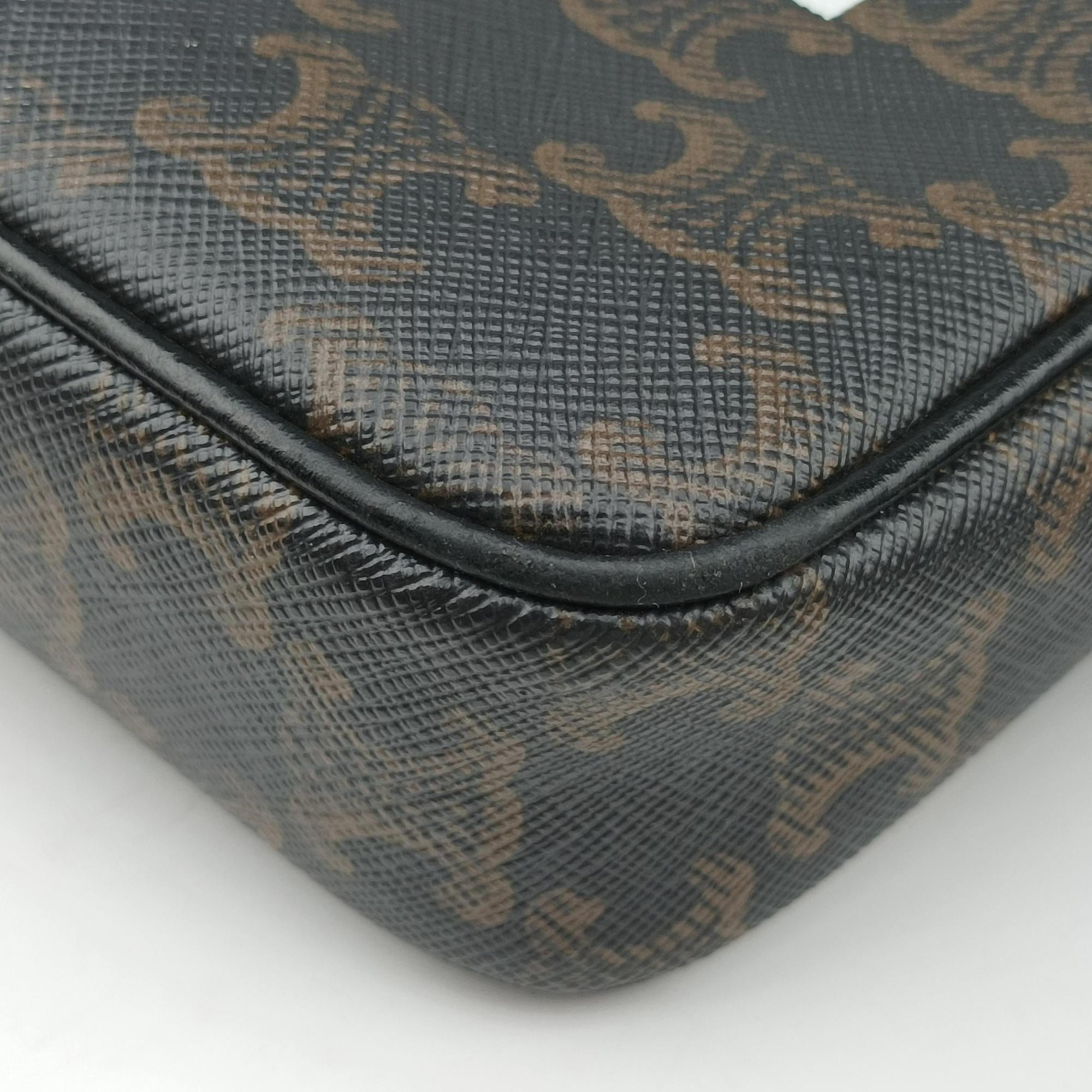Pre-owned Celine Medium Triomphe Messenger Brown PVC coated canvas  shoulderbag | stylenewstar