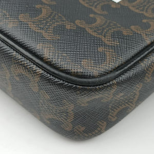 Pre-owned Celine Medium Triomphe Messenger Brown PVC coated canvas  shoulderbag | stylenewstar